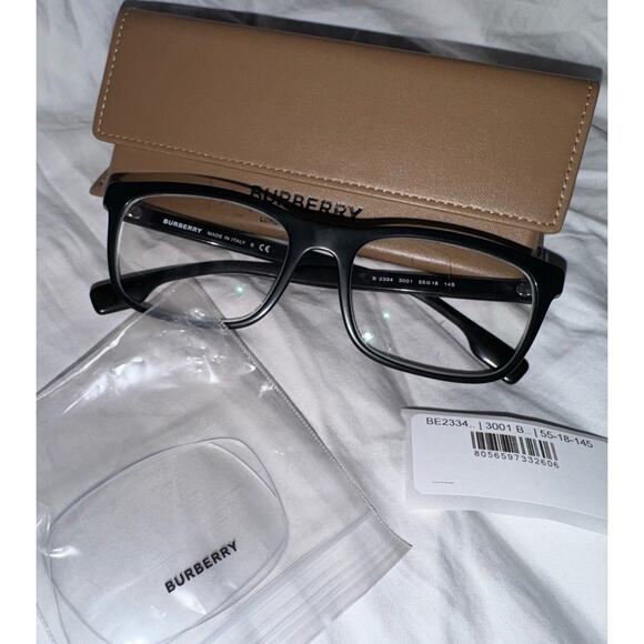 Burberry Edison 53/20/145 Men's Square Eyeglasses With Matching Case & Box - Picture 2 of 16